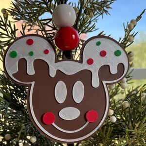 Gingerbread Mickey Ornament – 3D Printed Christmas Decor
